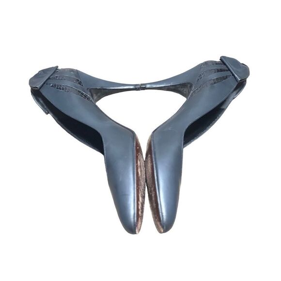 Vintage Stuart Weitzman for Mr. Seymour Matte Black Leather Pumps Size 7 - Picture 2 of 6